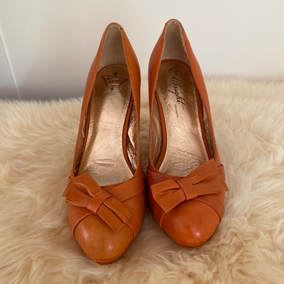 Miss Albright Orange Leather Heels from Anthropologie Sz 7 - Picture 2 of 5